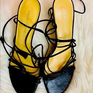 COLIN STUART 3 IN HEELS BLACK SANDALS SIZE 8